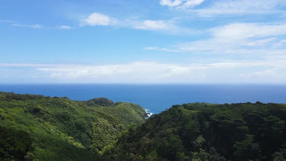 Beautiful Nature Landscape on Pacific Ocean Island of Hawaii - Aerial alt