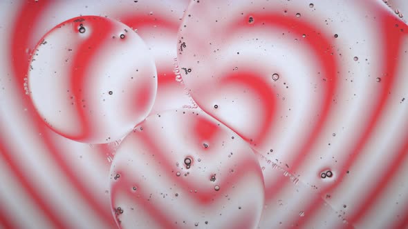 Abstract Valentines Day Hearts Background Oil and Water