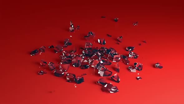 Animation Crystal Ball Breaks Broken Glass Red Background 