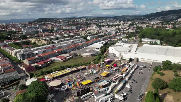 Aerial View of a Fairground in City alt
