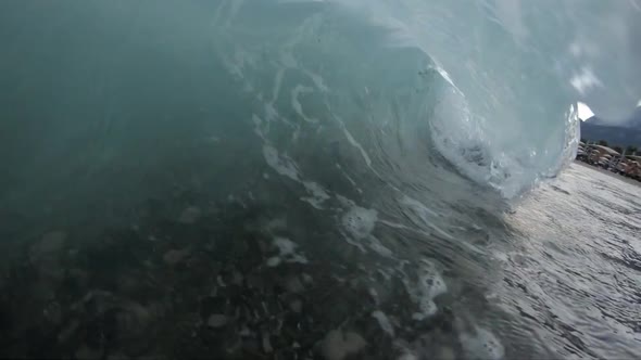 Cinematic Slow Motion Video with Sea Wave Inversion