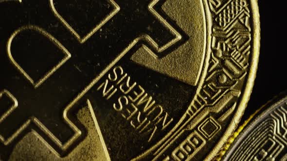 Rotating shot of Bitcoins alt