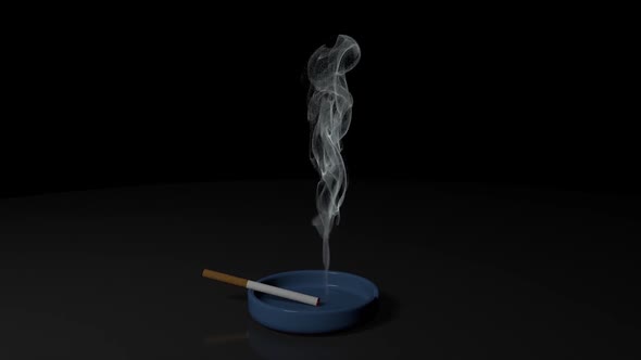 An Ashtray With A Smoldering Cigarette