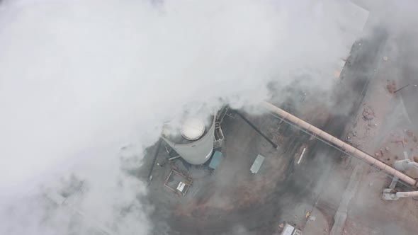 Climate Change Ecology Epic Aerial High Smoke Stack with Toxic Emission alt