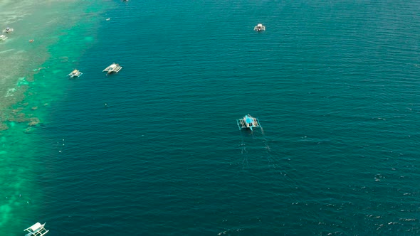 Coral Reef with Turquoise Water, Moalboal, Philippines. alt