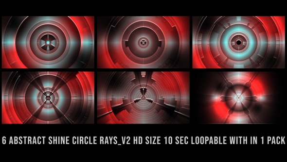 Abstract Shine Circle Rays Red Pack V02