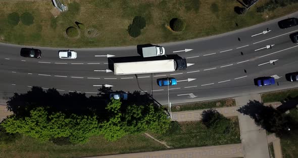 Aerial City Transport Collection - Top View of Urban Streets and City Road Traffic Jam alt