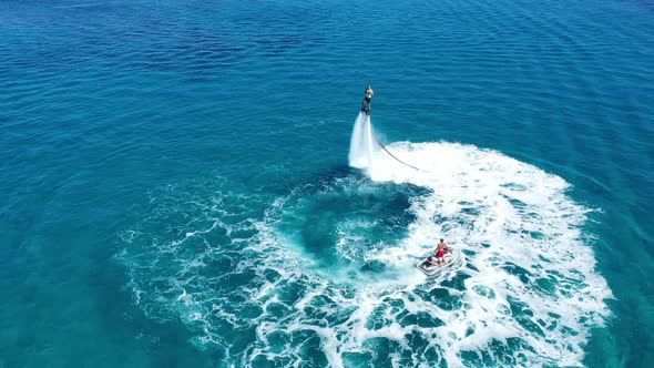 Fly Boarding and Sea Riding in a Sunny Summer Day, Zakynthos, Greece