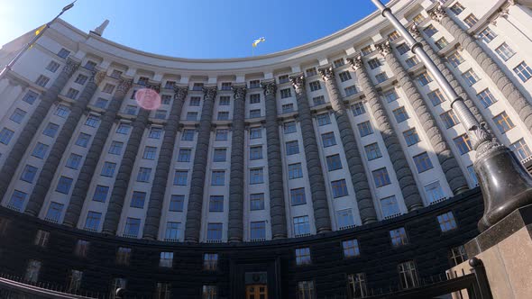 Government Building of Ukraine in Kyiv  Cabinet of Ministers Slow Motion alt