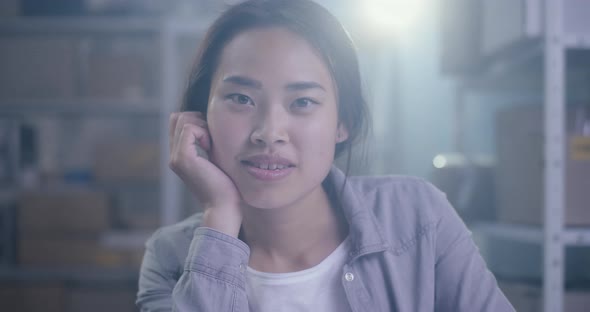 Distribution Center Worker Smiling at Camera alt