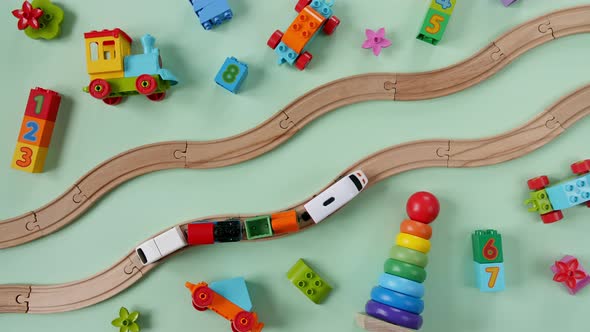 Childish Toy Wooden Railway alt