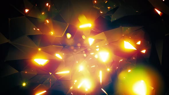 Sparkling Gold Crystal Background 4k