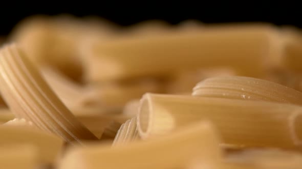 Type of Italian Pasta, Background, Black, Rotation, Close Up alt