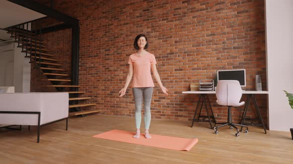 Adult Brunette Meditate at Home alt