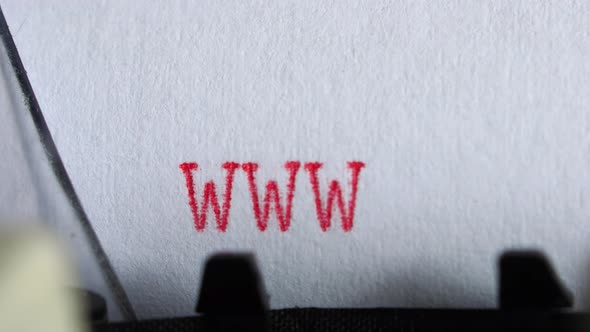 Typing "WWW" on an old electric typewriter