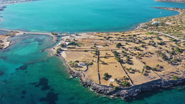 Panorama of Spinalonga Island - Island of Lepers, Crete, Greece