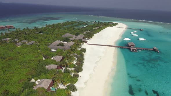Aerial View of Beautiful Island With Sandy Beach