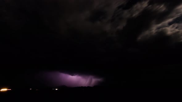 Spectacular Thunderstorm Lightning Strikes Dark Night