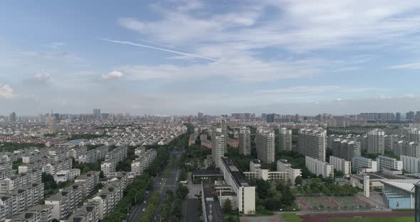 Aerial Photography Of Blue Sky And White Clouds Residential Area