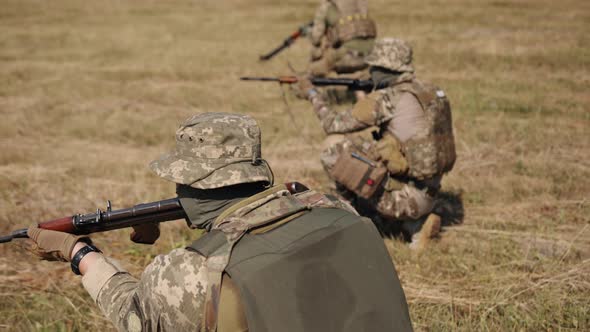 An Attack on Enemy is Underway By Soldiers with Weapons and Ammunition alt