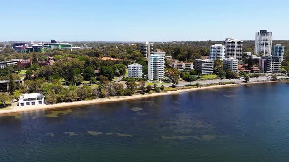 Aerial view of a City Coastline in Australia alt