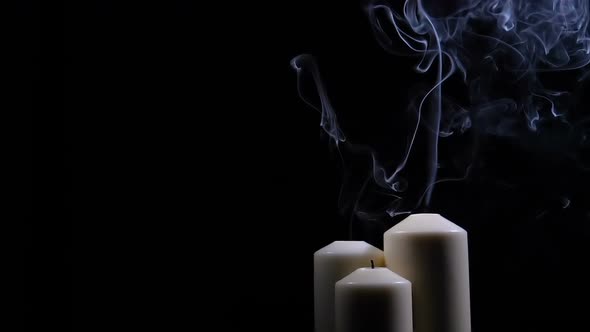 Extinguished Candles with Smoke