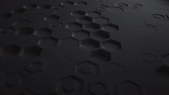 Black Abstract Hexagon Geometric Surface Seamless Loop  UHD alt