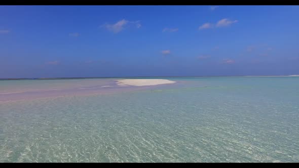 Aerial scenery of beautiful sea view beach break by blue green sea with white sandy background of ad alt