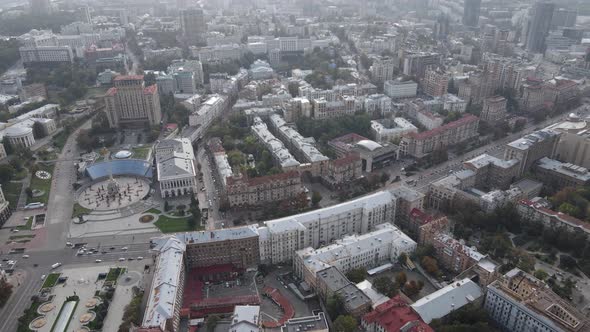 Cityscape of Kyiv, Ukraine. Aerial View, Slow Motion alt
