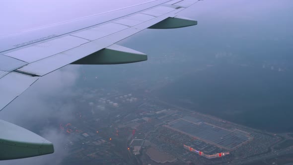 Aerial View From the Aircraft Flying Over Moscow alt