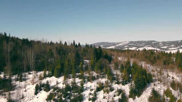 Beautiful Landscape of Mountains Covered with the First Snow alt