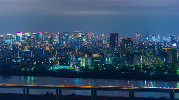 time lapse of Tokyo cityscape at night, Japan alt