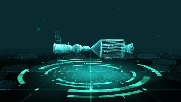 HUD The futuristic 3D sci-fi Space Vehicle alt