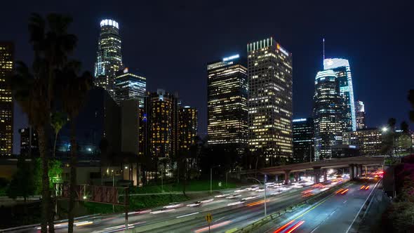 Downtown Los Angeles Skyline at Night alt