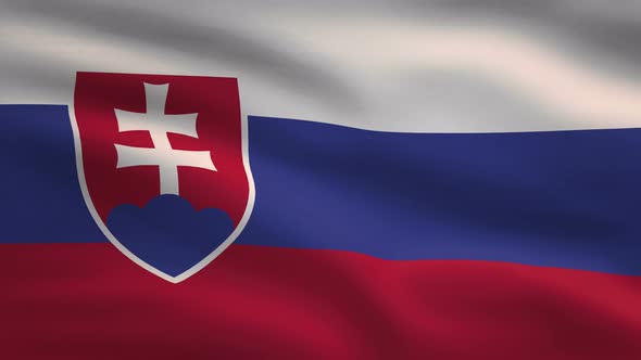 Slovakia Windy Flag Background 4K alt