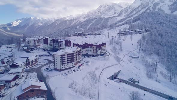 Beautiful Winter Landscape From Drone