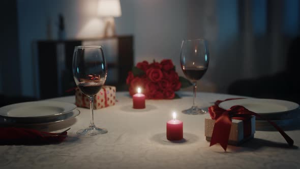 Valentine's Day Table of a Restaurant with Candle alt