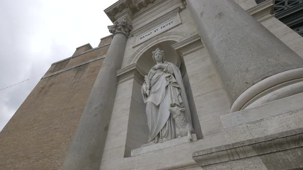 Saint Agnes statue on Porta Pia 