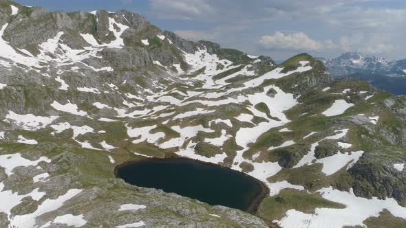 Manito Lake in Montenegro in the Spring Aerial View