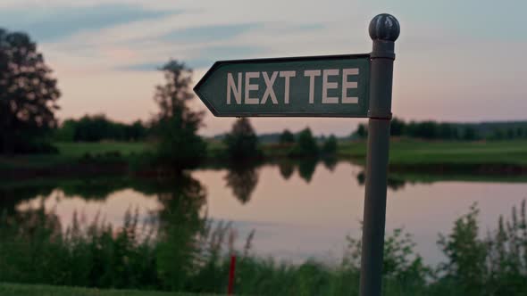 Golf Course Tee Sign in Empty Golfing Park alt