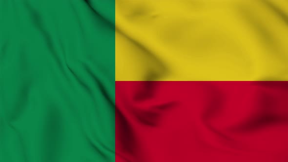 Benin flag seamless closeup waving animation
