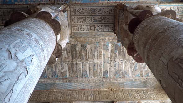 Interior of Dendera Temple or Temple of Hathor Egypt alt
