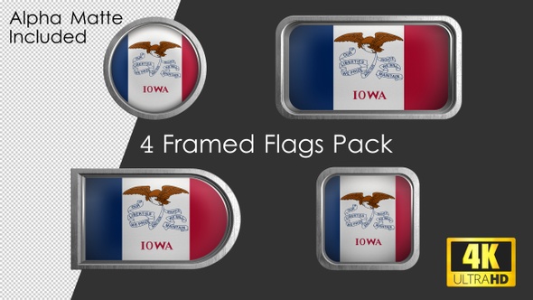 Iowa State Flag Framed alt