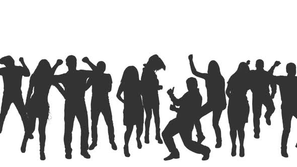 Dancing Crowd in Silhouettes alt
