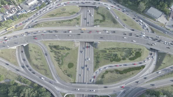 Kyiv. Ukraine: Road Junction. Aerial View, Flat, Gray alt