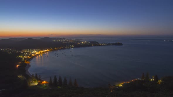 4K Timelapse of Tomaree Head, Port Stephens, New South Wales, Australia at Golden Hour 