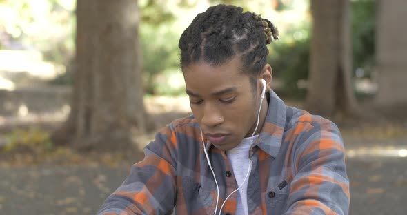 Man Practicing Mindfulness In Park And Reflecting