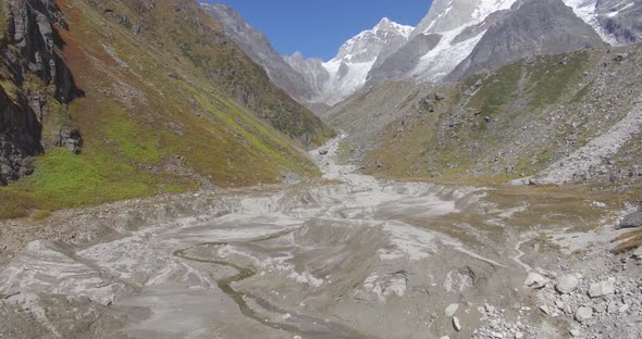 View of Himalayan Hills Himalayan Mountainous River and Himalayan Peaks