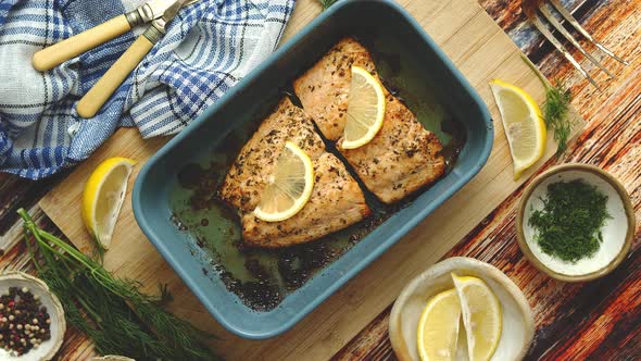 Roasted Salmon in Heat Proof Dish alt