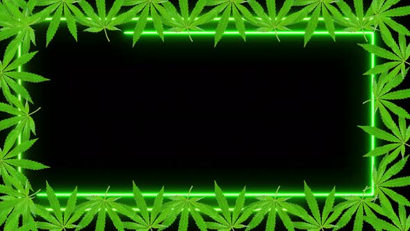 4k Cannabis Neon Frame